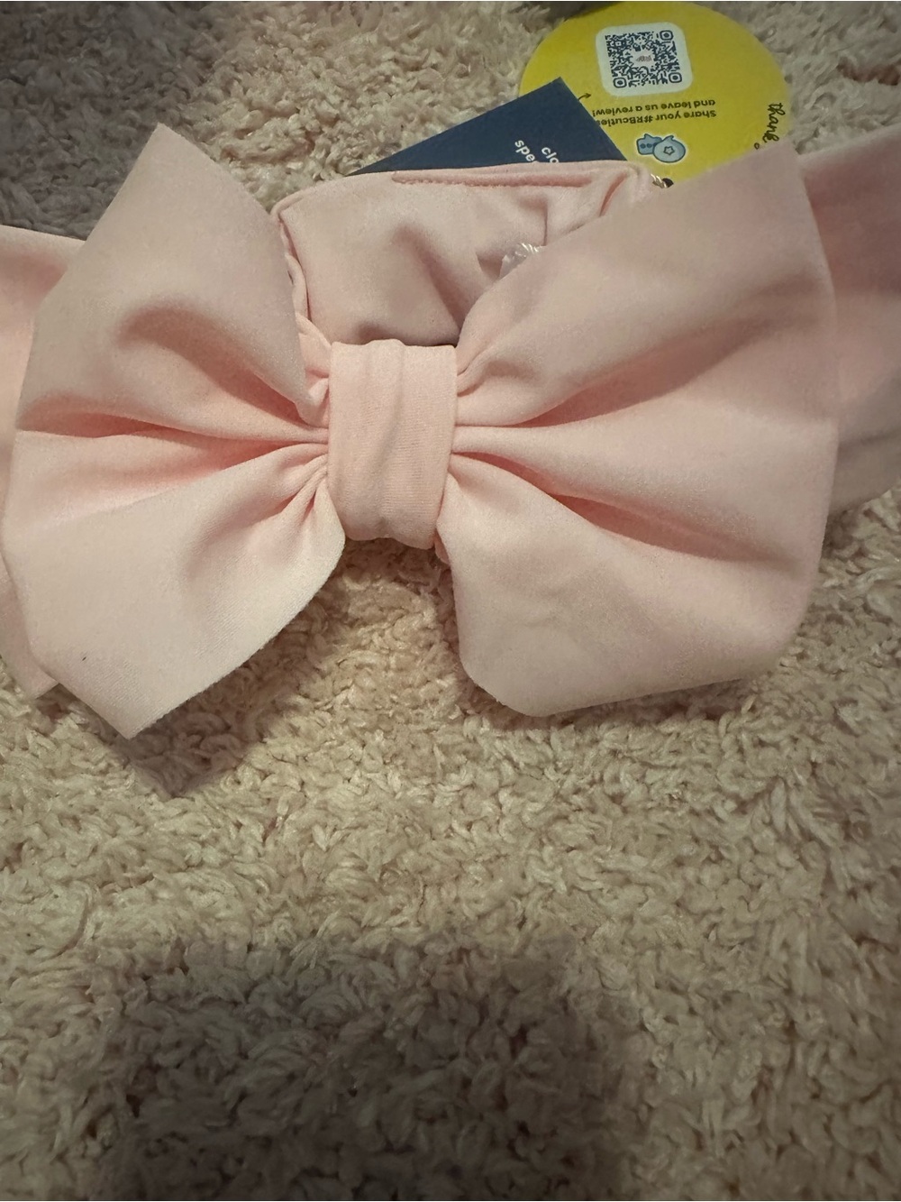 Soft Pink Swim Bow on headband